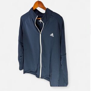 Adidas GOLF Track Jacket Mens XL Navy Blue & White Zip Up Three Stripes Casual